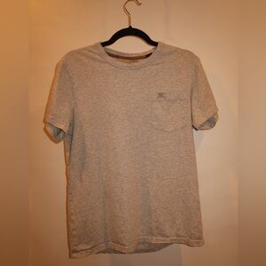 Burberry Grey Gray Front Pocket Short Sleeve T Shirt 100% Cotton with Logo